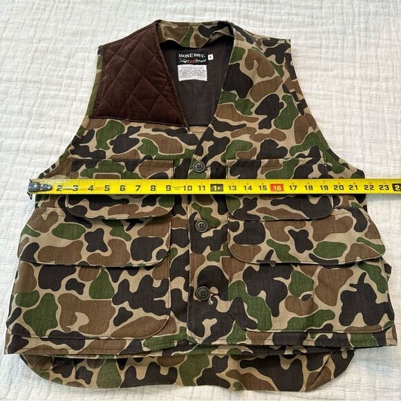 Redhead Bone Dry Vest Mens Medium Green Camo Corduroy Bird Hunt Game Pouch - Picture 4 of 5